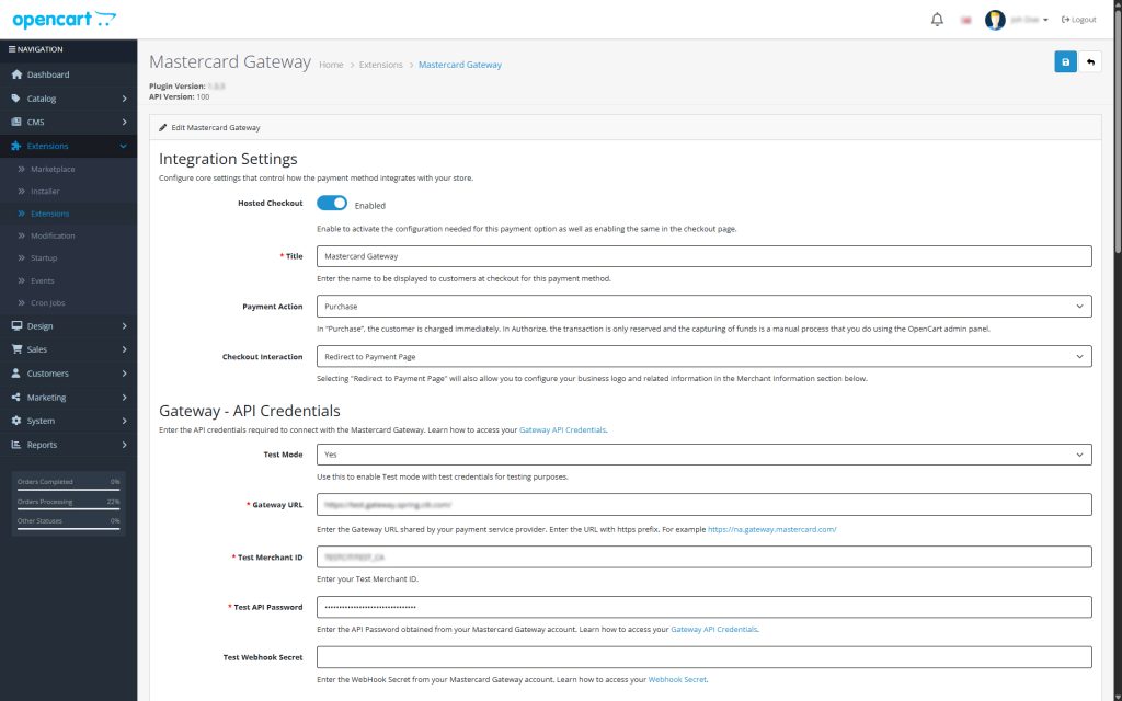Mastercard Gateway payment module