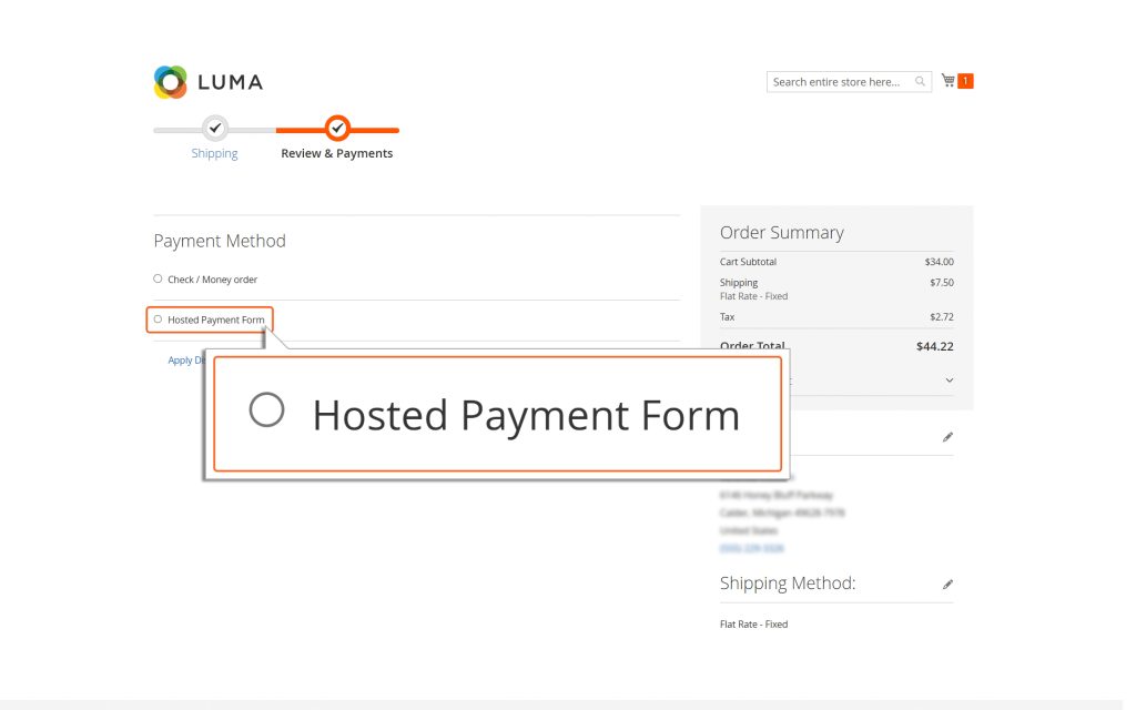 Title displayed in Checkout page.
